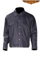 Mens Leather Shirt w/ Buttons