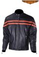 Mens Racer Jacket W/ Orange Racing Stripes