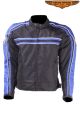 Black Lightweight Textile Jacket W/ Blue Striped Design - Men's