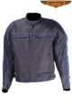 Black Lightweight Textile Jacket W/ Blue Stripes - Men's