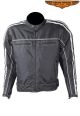 Black Lightweight Textile Jacket W/ Gray Stripes - Men's