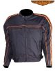 Black Lightweight Textile Jacket W/ Orange Stripes - Men's