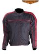Black Lightweight Textile Jacket W/ Red Stripes - Men's