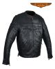 Mens Naked Cowhide Leather Motorcycle Jacket With ZIppered Closure