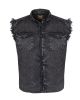 Men's Biker Cuttoff Cotton Shirt Stonewash Black