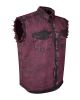 Dream Apparel Mens Biker Cuttoff Cotton Shirt Stonewash Burgundy