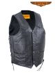 Mens Leather Motorcycle Vest With Concealed Carry