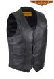 Black Leather Vest - Mens