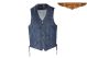 Mens Dark Blue Denim Vest With Side Laces