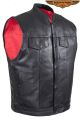 Mens  Motorcycle Club Vest Vest with 4 Snaps