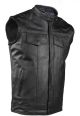 Mens Leather Motorcycle Club Vest