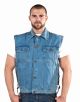 Mens Plain Denim Vest with 2 Front Pockets & 2 Inside Pockets