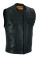 Dream Apparel Mens Motorcycle Collarless CLUB VEST® with Black Liner & Zipper Front Closure