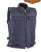 Mens Canvas Motorcycle Vest With Two Gun Pockets