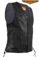 Mens Leather Vest With Concealed Gun Pockets
