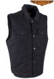 Mens Black Denim Motorcycle Vest