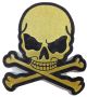 Gold Metallic Skull With Crossbones MotorcyclePatch