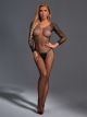 Dream Apparel Womens Black Sexy Sparkle Rhinestone Teddy Lingerie Bling Bling Fishnet Mesh Bodysuit