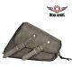 Distressed Brown Leather Left Side Swing Arm Bag