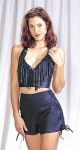 Women Halter Top with Fringe and Concho