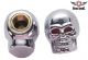 2 Chrome Skull Tire Valve Stem Caps