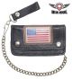 Leather Chain Wallet W/ USA Flag Design