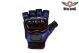 Mens Biker Blue Fingerless Mesh Racing Gloves