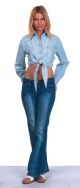 Womens Light Blue Long Sleeves Shirt